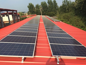 平度市东阁上李元村企业厂房100KW光伏电站胜利完工